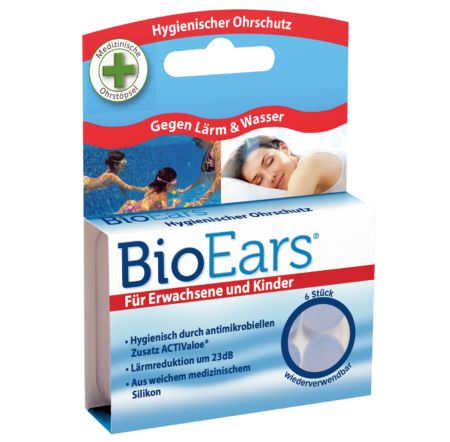 Bioears Ohrstöpsel Schutz gegen Lärm und Wasser
